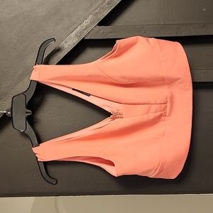 Coral plus size crop top
